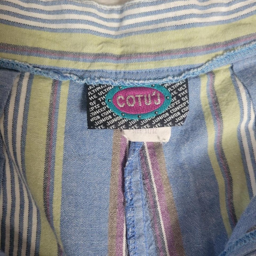 Vintage Ultra High Rise Preppy Womens Shorts Striped 100% cotton - Picture 5 of 6